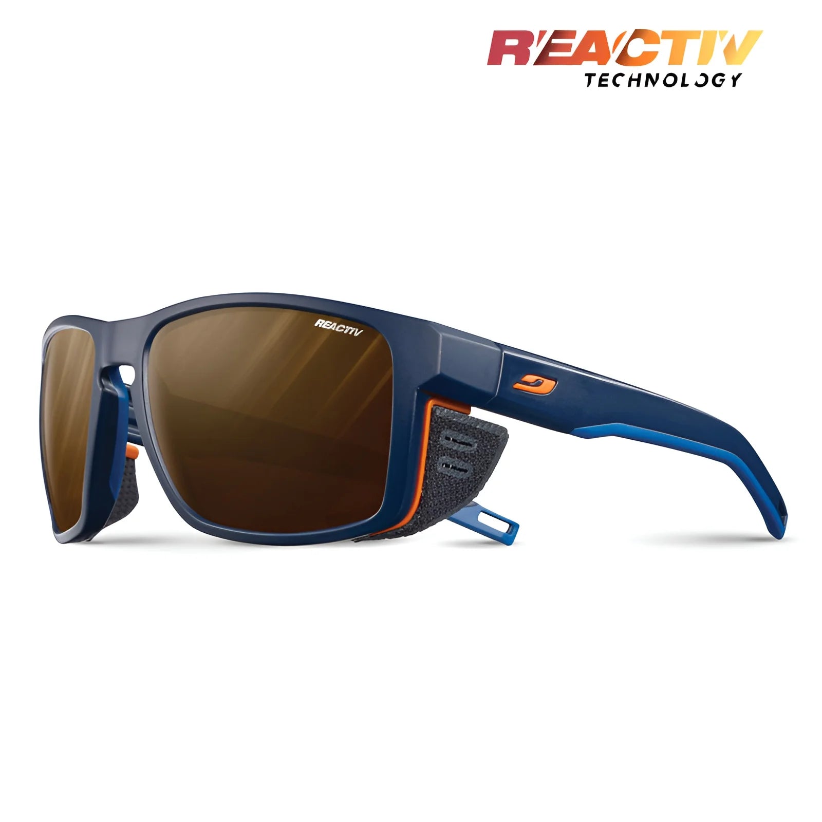 Julbo Shield Sunglasses Blue / Blue / Orange / REACTIV 2 & 4 Polarized (VLT 5..20%)