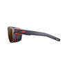 Julbo Shield Sunglasses | Size 59 / Transluscent Black / Neon Orange / REACTIV 2 & 4 Polarized (VLT 5..20%) / Size 59
