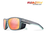 Julbo Shield Sunglasses Grey Dark / Green Pastel / REACTIV 2 & 3 Glare Control