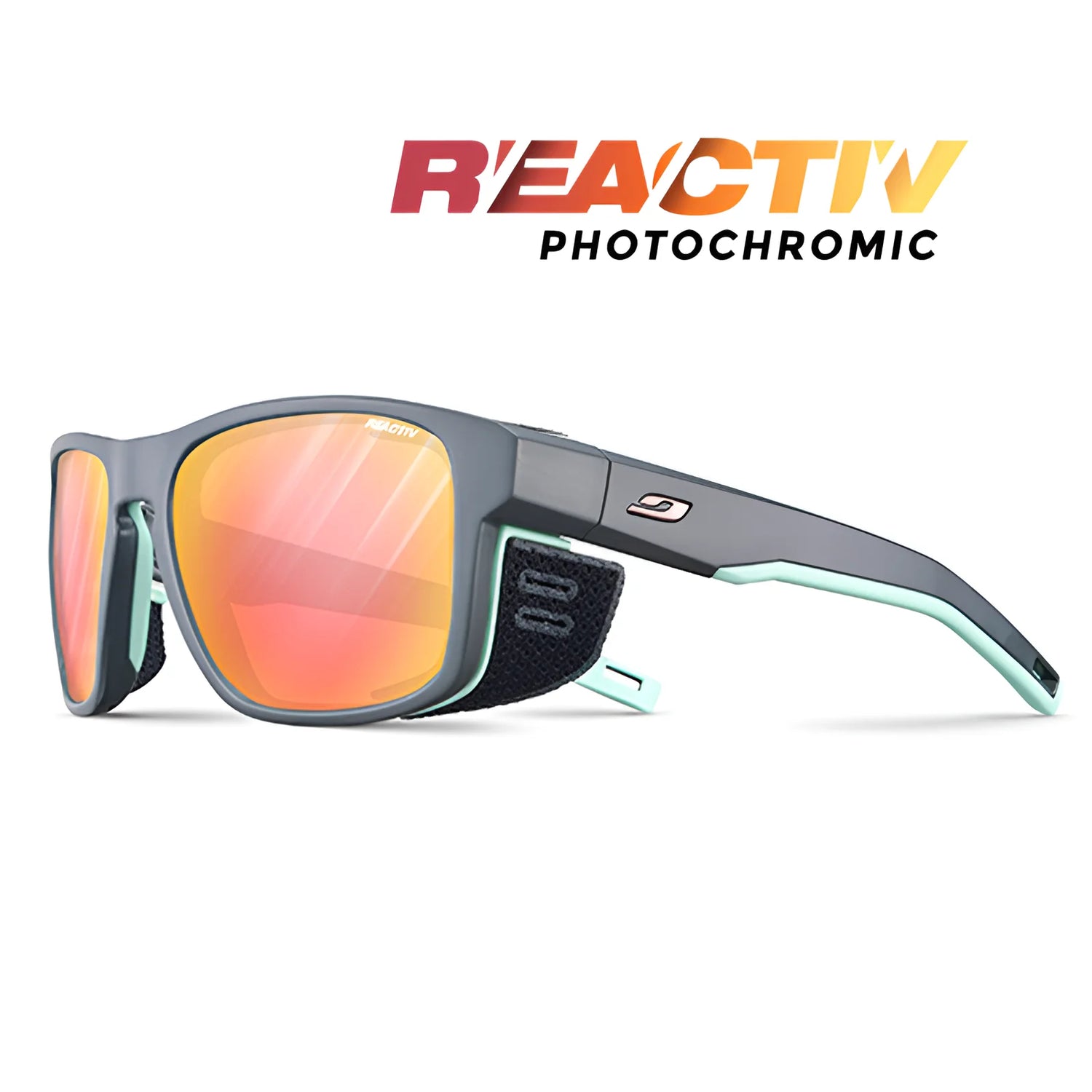 Julbo Shield Sunglasses Dark Gray / Pastel Green / REACTIV 1 & 3 Glare Control (VLT 13..72%)