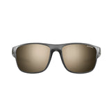 Julbo The Streets Sunglasses, featuring a gray frame and polarized brown lenses, are stylishly displayed on a white background.