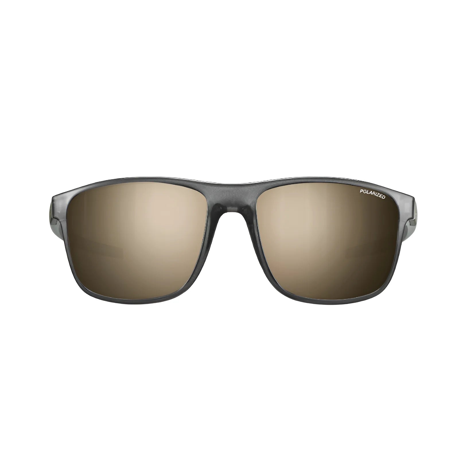 Julbo The Streets Sunglasses, featuring a gray frame and polarized brown lenses, are stylishly displayed on a white background.