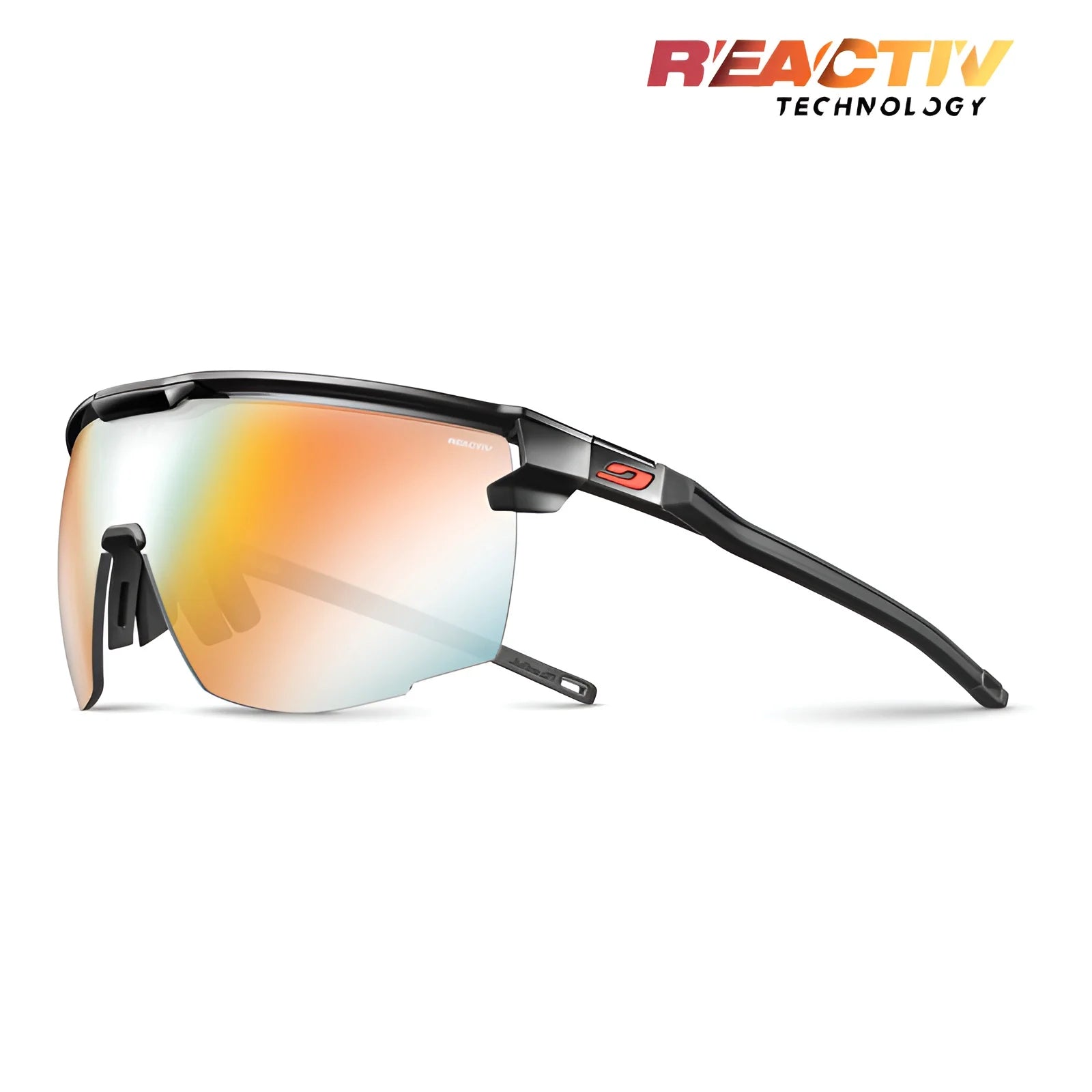 Julbo Ultimate Sunglasses Black / Red / REACTIV 1 & 3 Light Amplifier (VLT 17..75%)