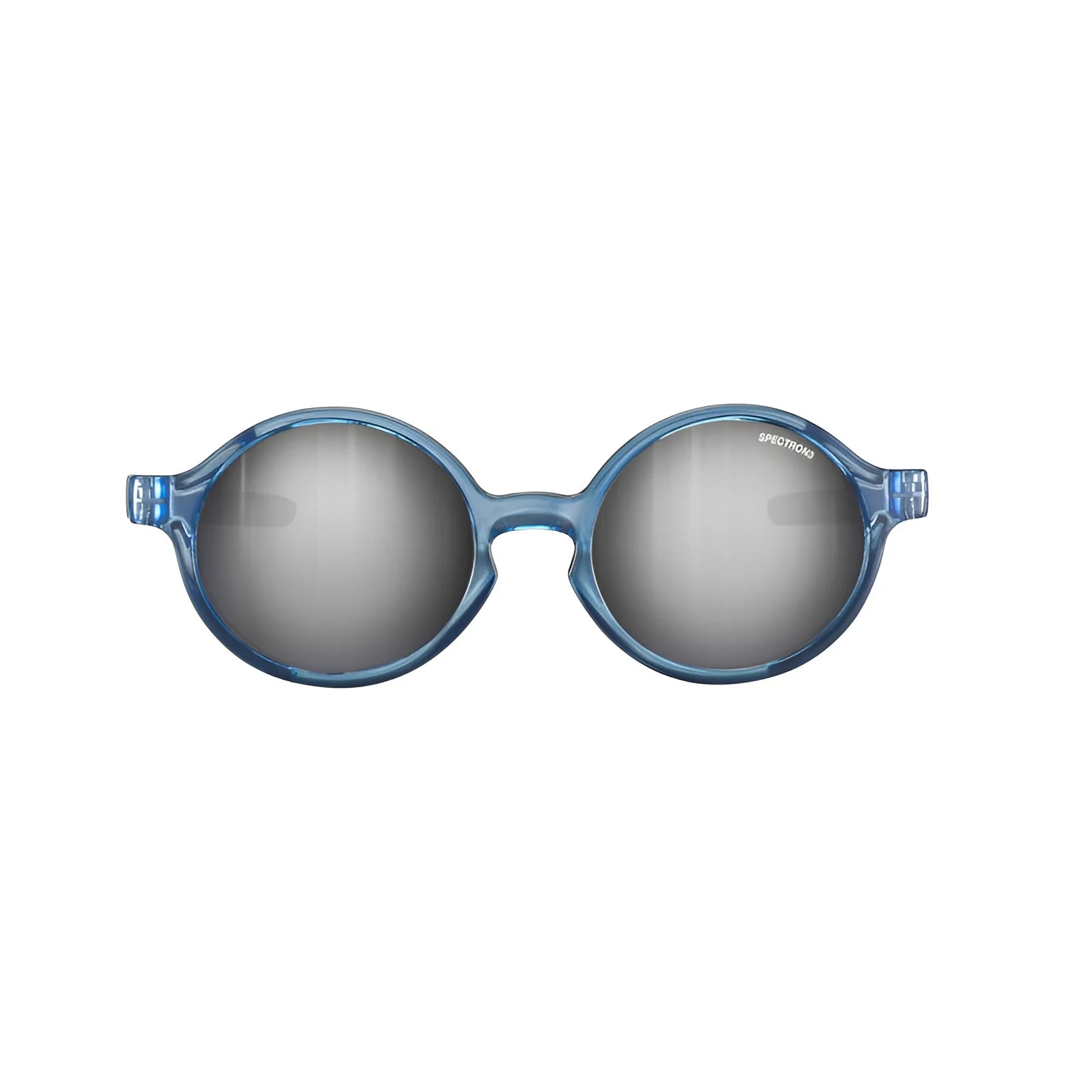 Julbo Walk Sunglasses in Size 39 feature durable blue frames and Spectron reflective lenses, shown from a front view.
