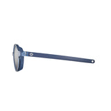 Julbo Walk Sunglasses | Size 39: Blue sunglasses featuring round frames, slim and durable arms, viewed from the side on a white background. Ideal kids' sunglasses with Spectron lenses for style and protection in one sleek design.