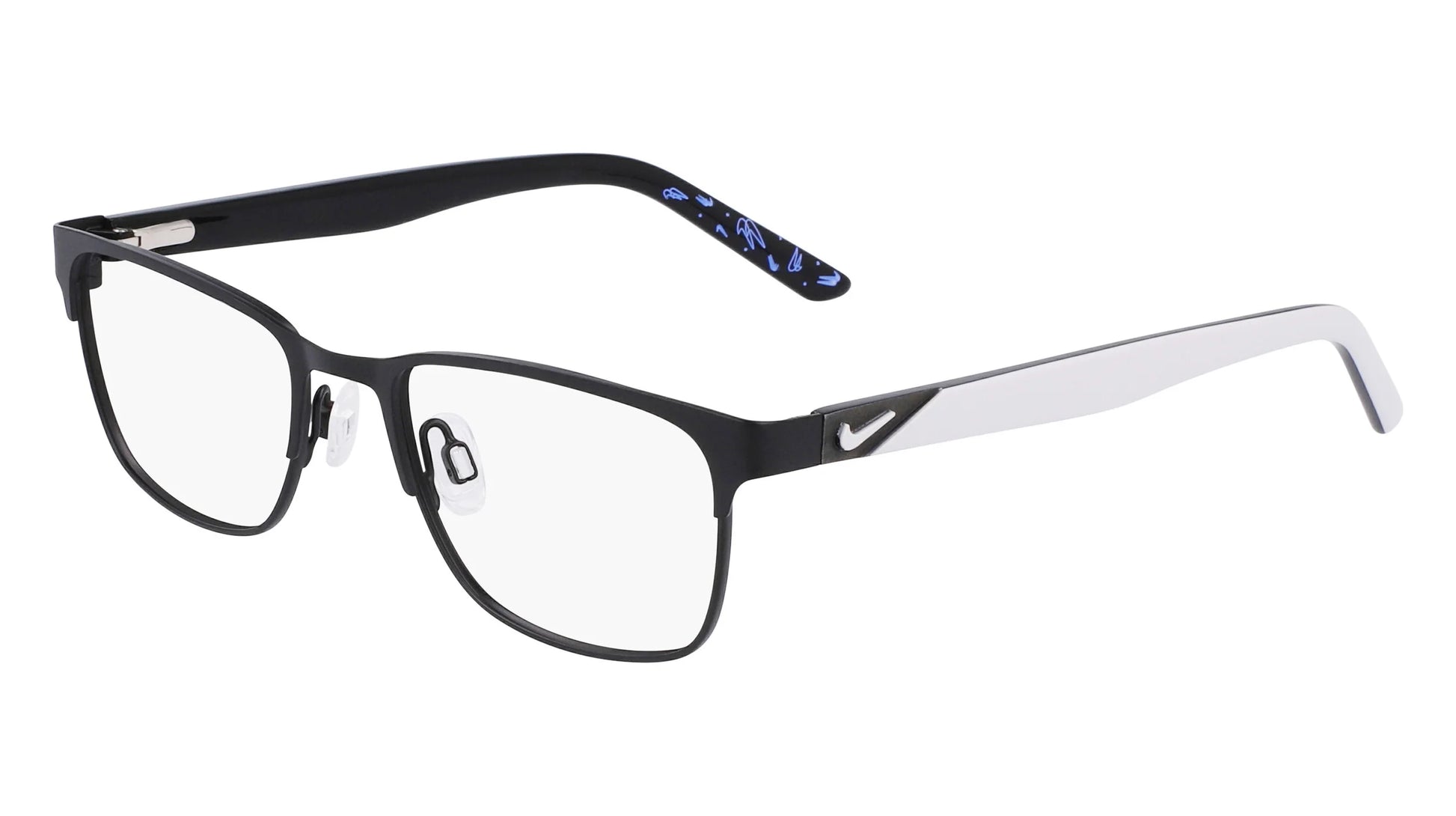 Nike 5591 Eyeglasses Satin Black / Pure Platinum