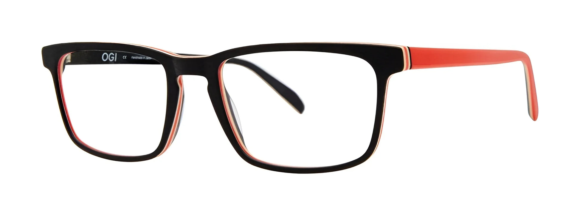 OGI BREEZERS Eyeglasses Black Wood / Neon Orange