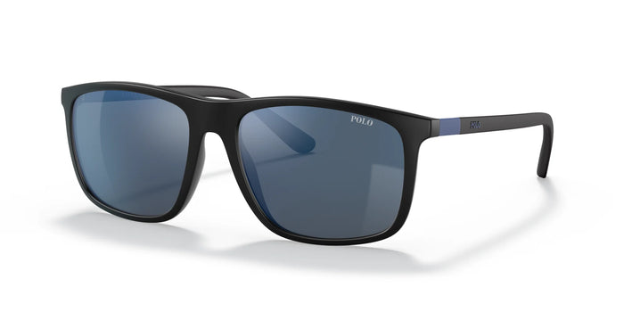 Polo PH4175 Sunglasses | Size 57 / Matte Black / Mirror Blue (3N 14%)