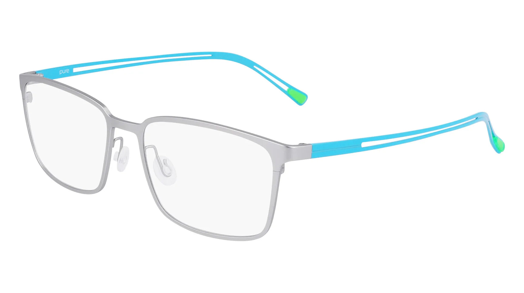 Pure P-4013 Eyeglasses Matte Silver / Blue