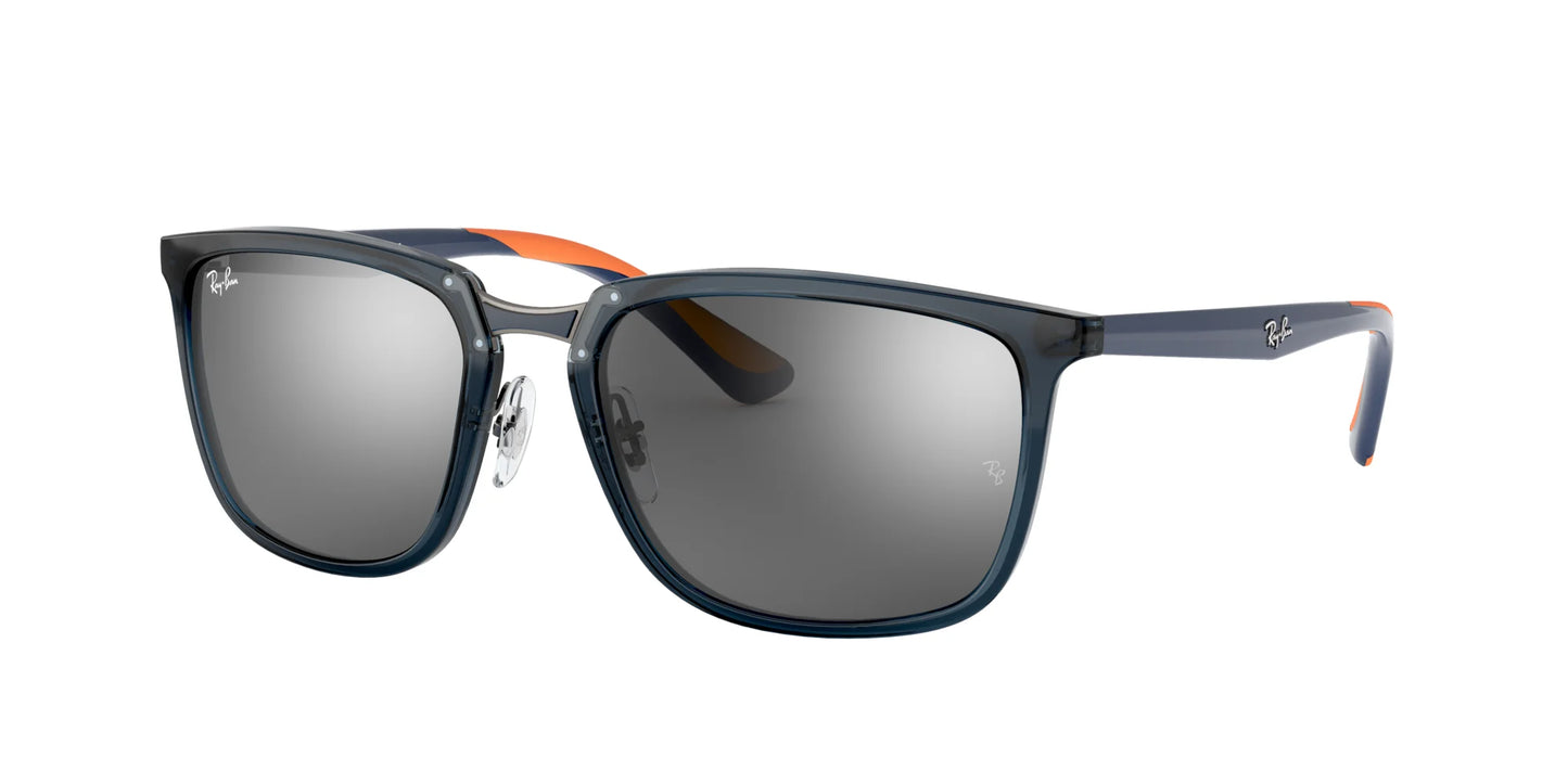 Ray-Ban RB4303 Sunglasses Transparent Dark Blue / Grey Gradient Mirror