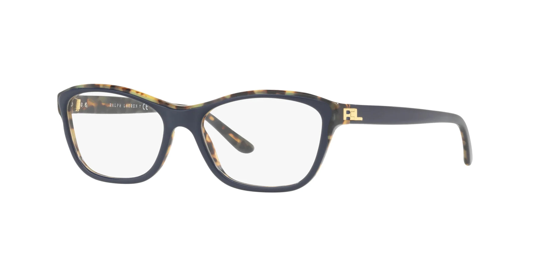 Ralph Lauren RL6160 Eyeglasses Shiny Blue On Spotted Havana