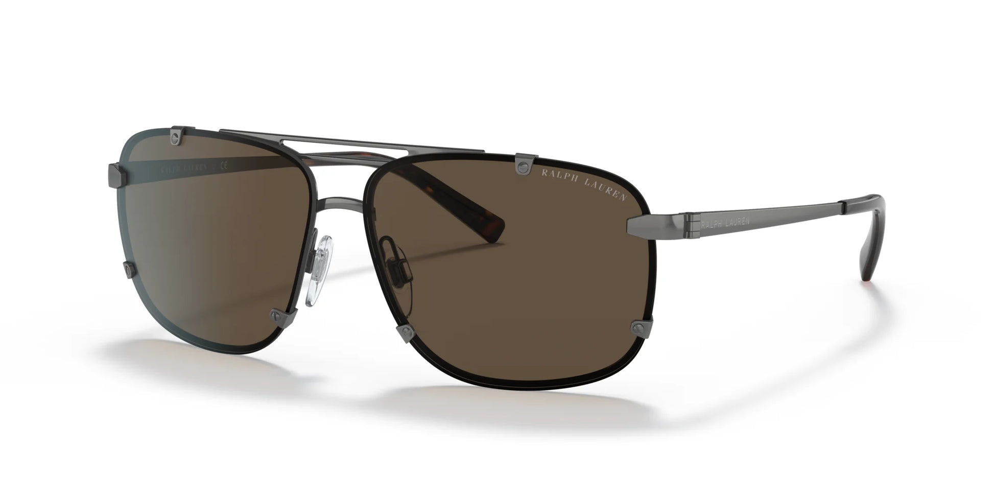 Ralph Lauren RL7071 Sunglasses Shiny Dark Gunmetal / Brown