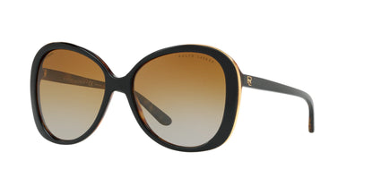 Ralph Lauren RL8166 Sunglasses Shiny Black On Jerry Havana / Polar Gradient Brown