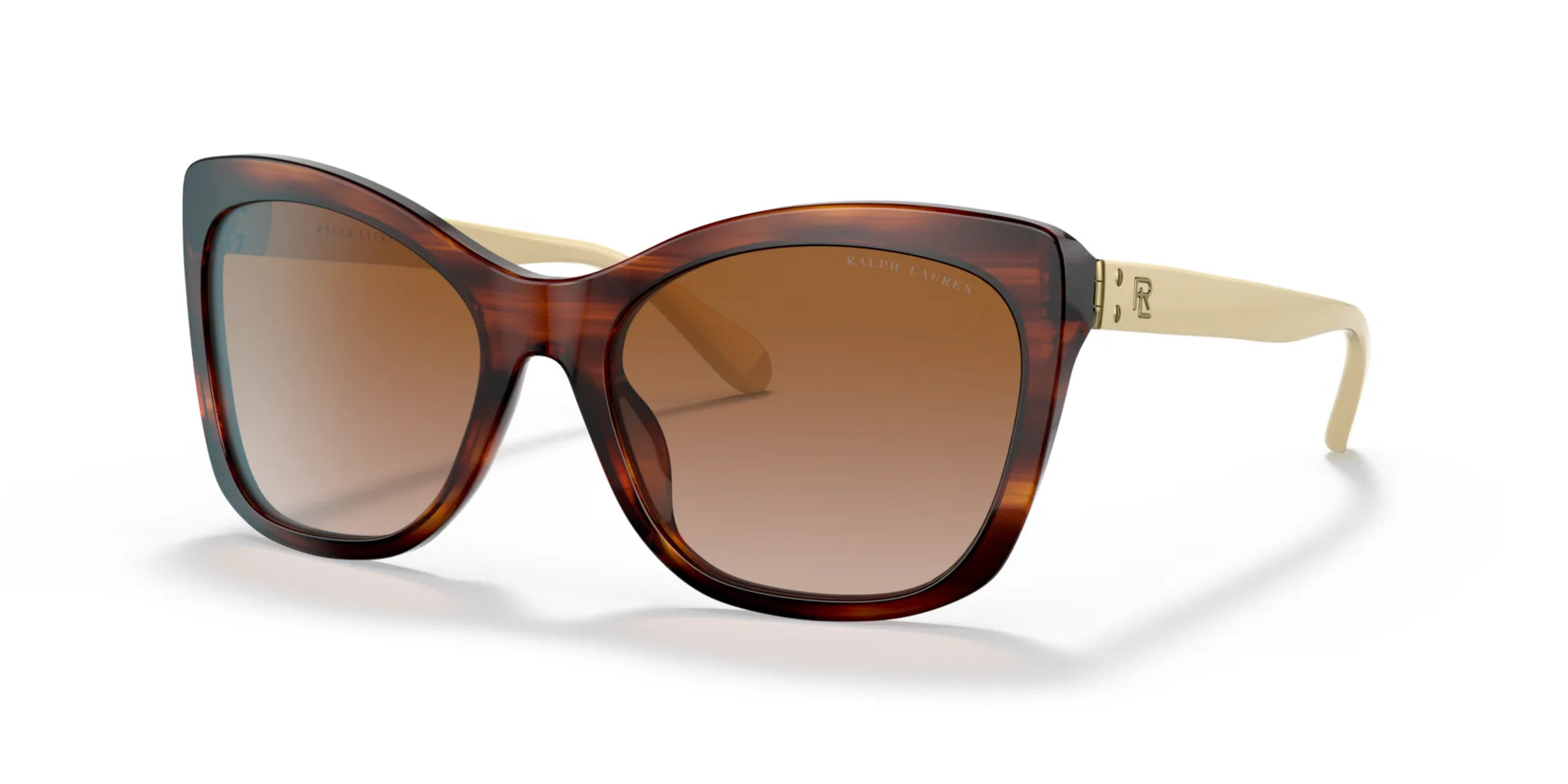 Ralph Lauren RL8192 Sunglasses Shiny Striped Havana / Brown Gradient Dark Brown
