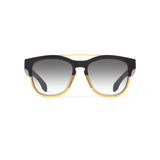 Rudy Project Spinair 59 Sunglasses | Size 52 in black and yellow, featuring gradient lenses—ideal for active lifestyles and performance—are shown front-facing on a white background.