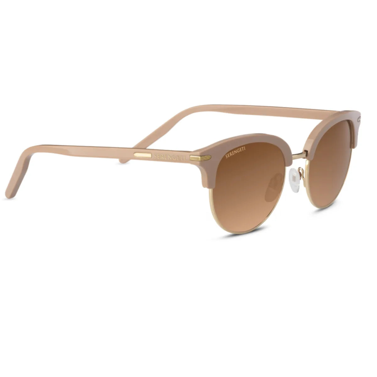 Serengeti Lela Sunglasses Shiny Rose Shiny Gold / Mineral Polarized Drivers Gradient Cat 2 to 3