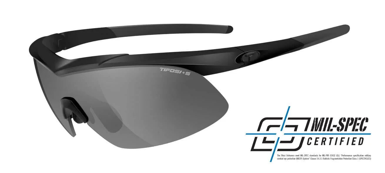 Tifosi Optics Ordnance 2.0 Tactical Sunglasses Matte Black / Smoke Shatterproof ANSI Z87.1