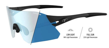 Tifosi Optics Rail Sunglasses Matte Black Clarion Blue Fototec