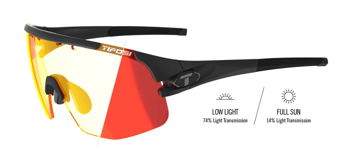 Tifosi Optics Sledge Lite Sunglasses Matte Black Clarion Red Fototec