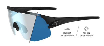 Tifosi Optics Sledge Lite Sunglasses Matte Black Clarion Blue Fototec
