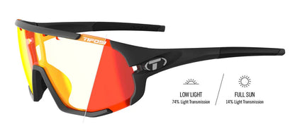 Tifosi Optics Sledge Sunglasses Matte Black Clarion Red Fototec