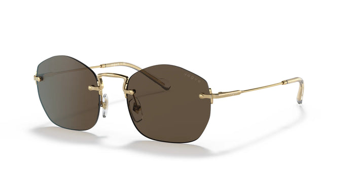 Vogue VO4216S Sunglasses | Size 51 / Brushed Gold / Dark Brown (3N 14.5%)