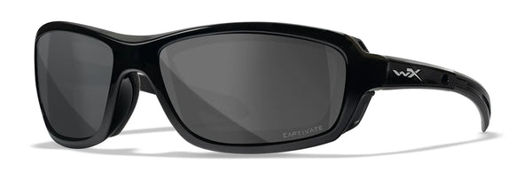 Wiley X WAVE Sunglasses / Gloss Black / CAPTIVATE™ Polarized Grey
