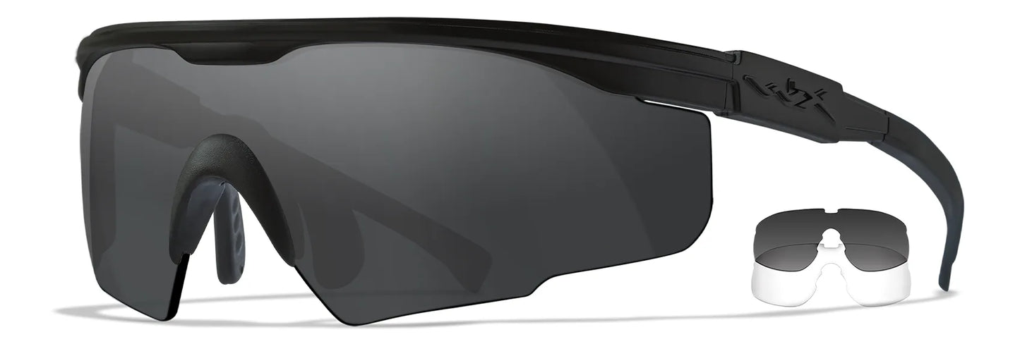 Wiley X PT-1 Safety Glasses Matte Black / Clear, Smoke Grey