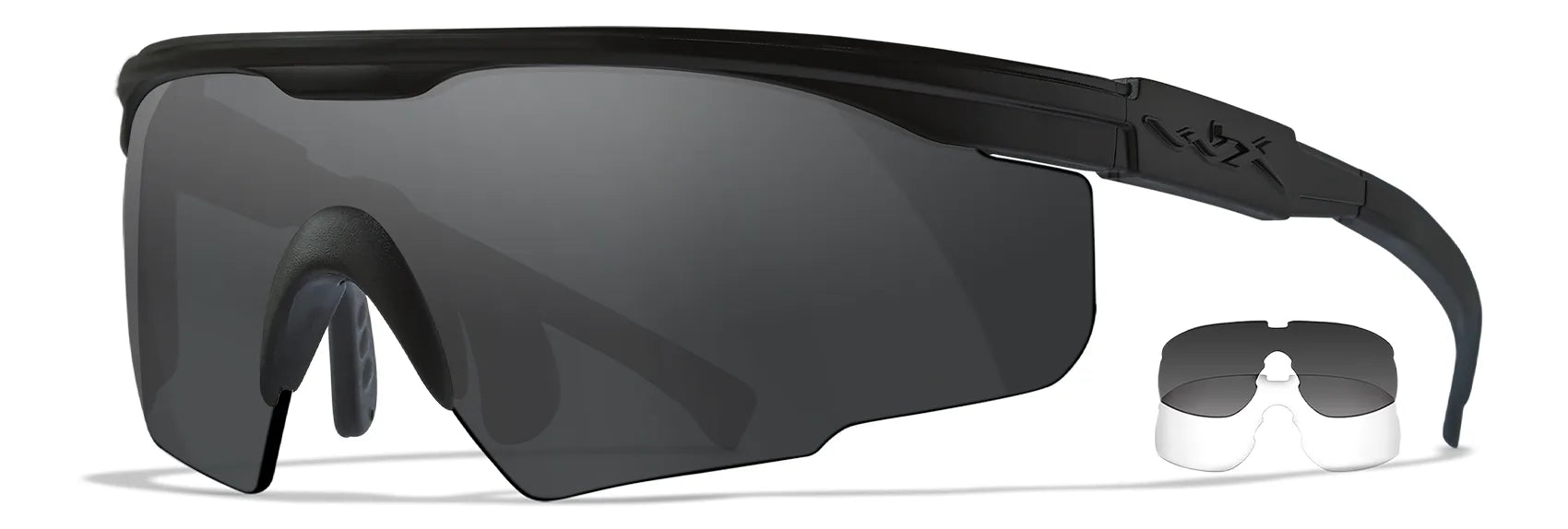 Wiley X PT-1 Safety Glasses Matte Black / Clear, Smoke Grey