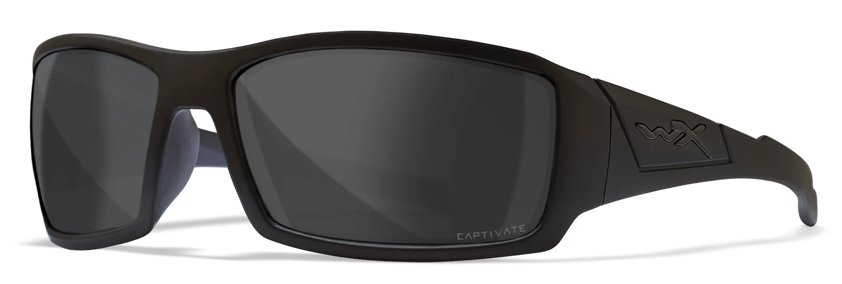 Wiley X Twisted Safety Glasses Matte Black / CAPTIVATE™ Polarized Grey