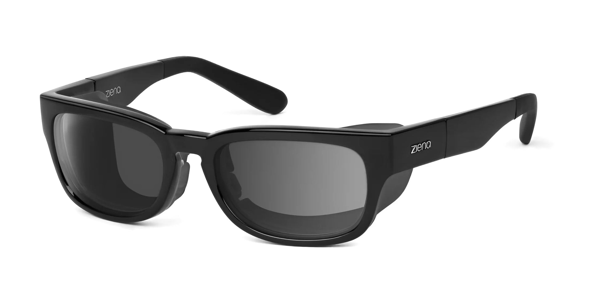 Ziena Kai Sunglasses Glossy Black / DARKshift™ Photochromic - Clr to DARK Gray / Black