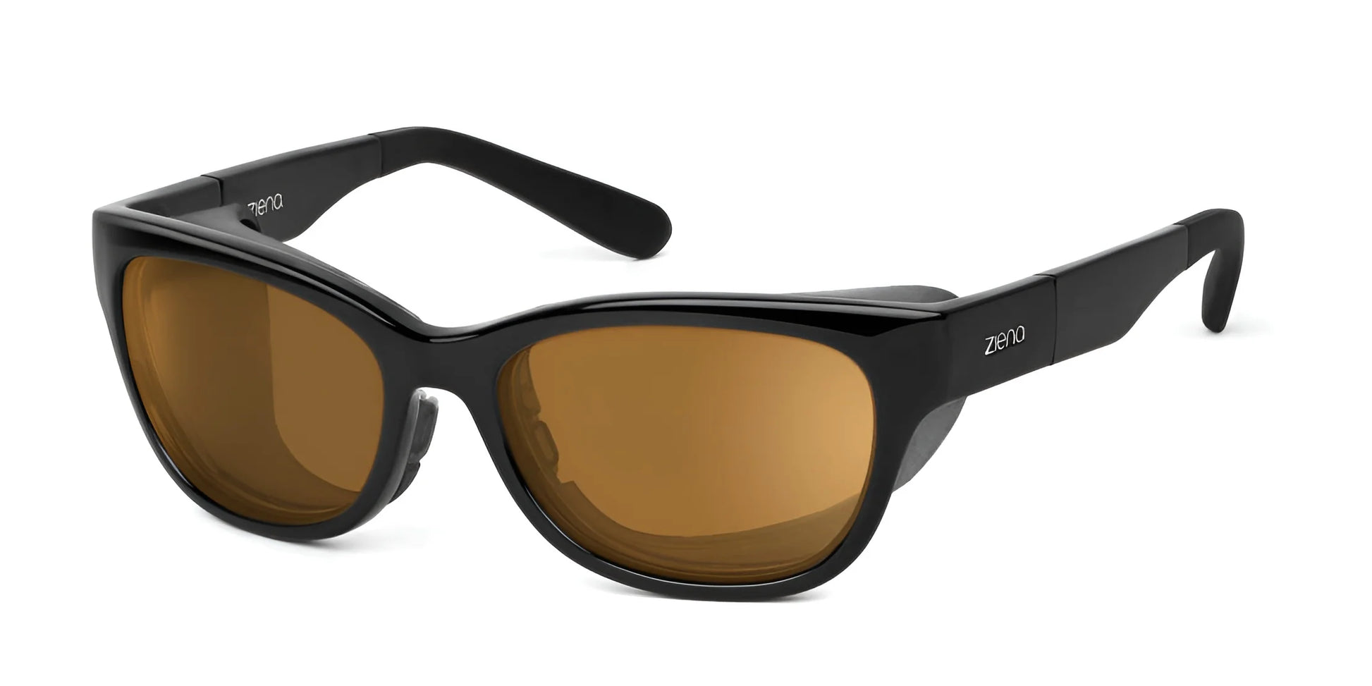 Ziena Marina Sunglasses Glossy Black / Polarized Copper / Black